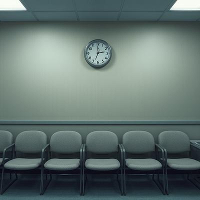 A row of chairs in a waiting room