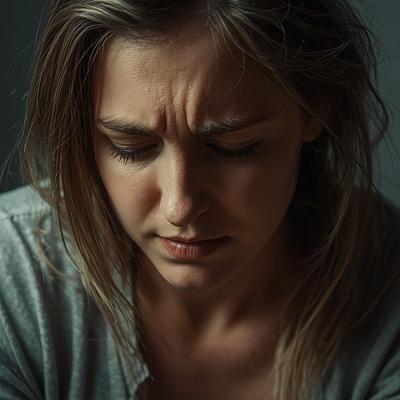 woman looking stressed and anxious